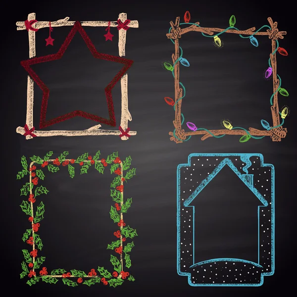 Christmas and winter frames. — Stock vektor