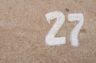 Çimento yol doku arka plan ile beyaz Sayı 27