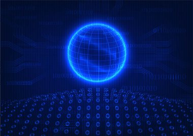 Vektör tasarımı illüstrasyonu, soyut arkaplan, gelecekteki teknoloji kavramı 