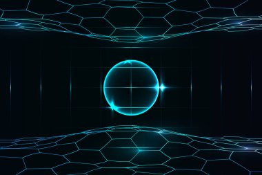 Vektör tasarımı illüstrasyonu, soyut arkaplan, gelecekteki teknoloji kavramı