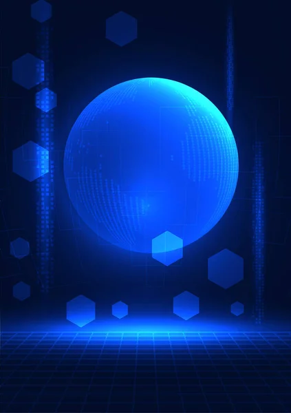Концептуальная Векторная Иллюстрация Цифровых Футуристических Технологий Синим Цветом — стоковое фото