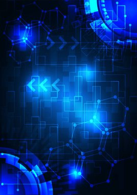 Vektör tasarımı illüstrasyonu, soyut arkaplan, gelecekteki teknoloji kavramı  