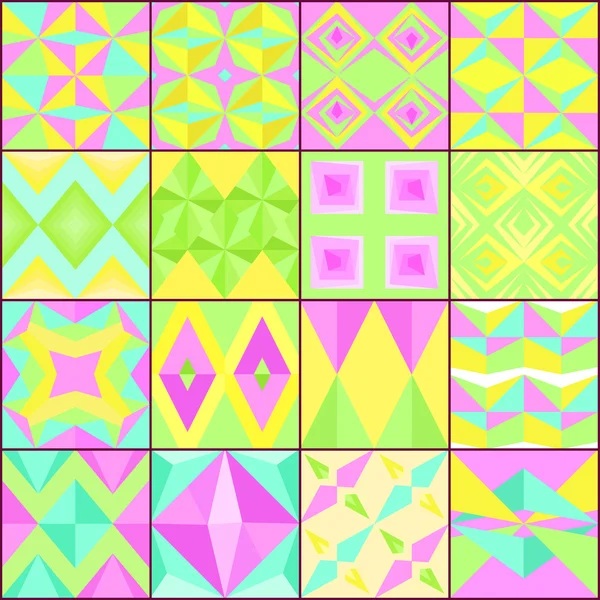 Conjunto de patrones geométricos simples coloridos del vector — Vector de stock