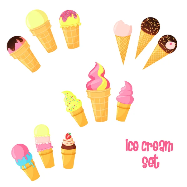 矢量卡通冰淇淋集 — 图库矢量图片