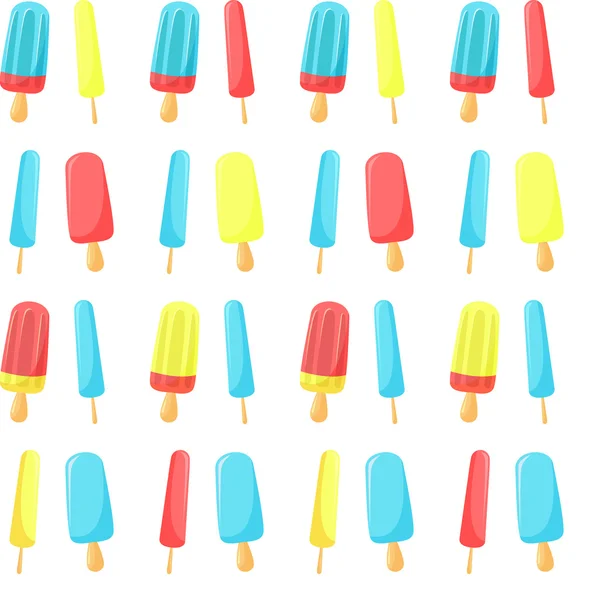 Vector colorido dibujo animado helado patrón sin costuras — Vector de stock