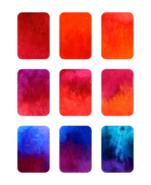 Vector set of gradient watercolor elements for design isolated on white — Stock Vector
