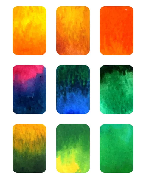 Ensemble vectoriel d'éléments aquarelles dégradés pour un design isolé sur blanc — Image vectorielle