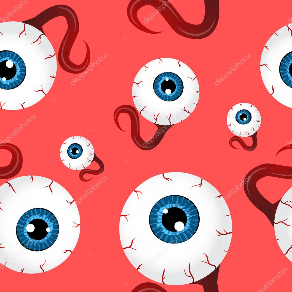 Funny seamless pattern with eyeballs