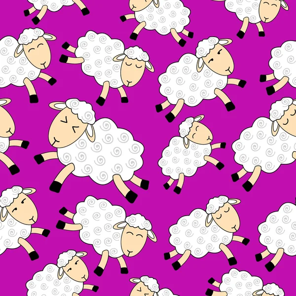 Bezešvé pattern - létající ovce. — Stockový vektor