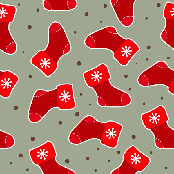 Bezešvé pattern - roztomilý vánoční ponožky — Stockový vektor