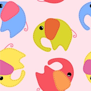 Renkli el yapımı Filler ile Seamless Modeli