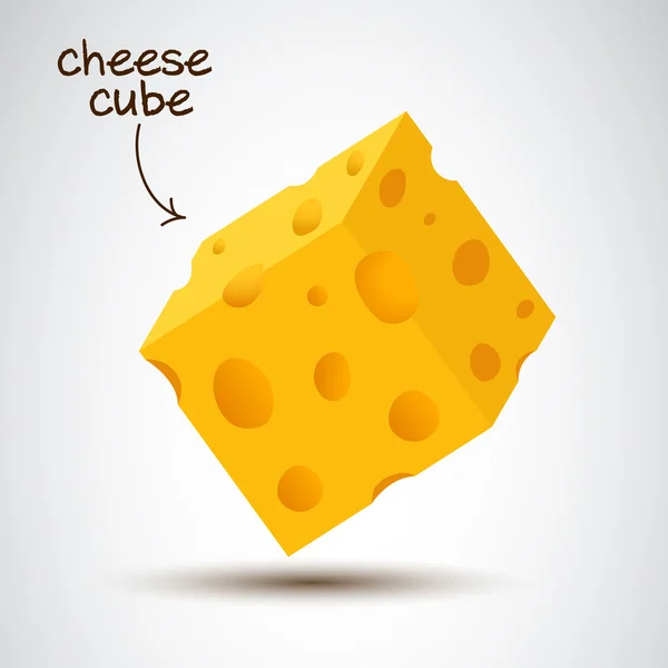 3d cheese cube — Stock Vector