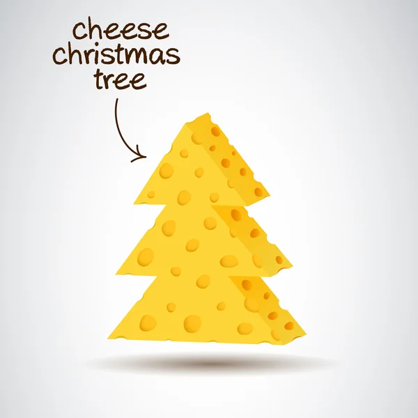 Christmas tree in cheese design — Stock Vector