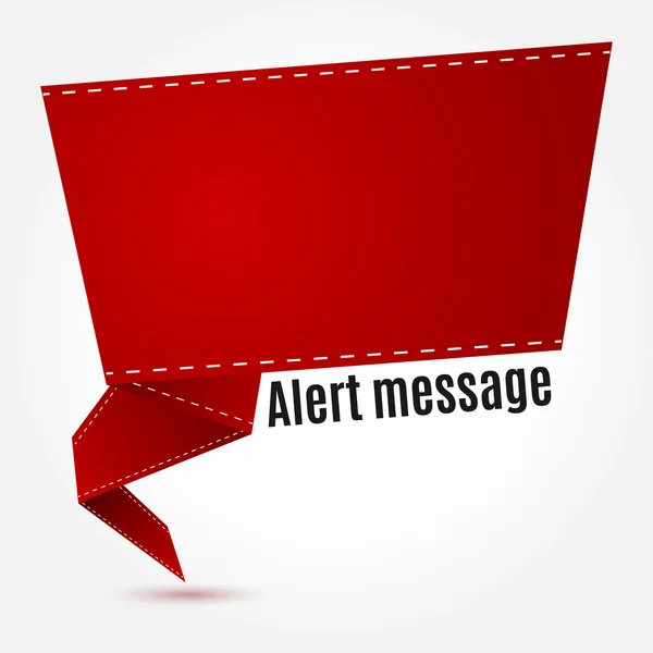 Fita geométrica vermelha com alguma mensagem de alerta — Vetor de Stock