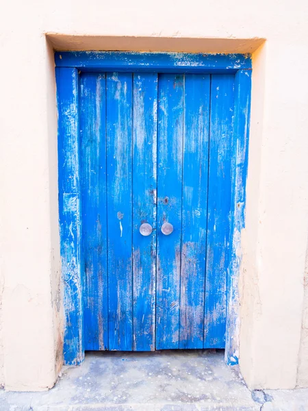 Porte en bois bleu — Photo