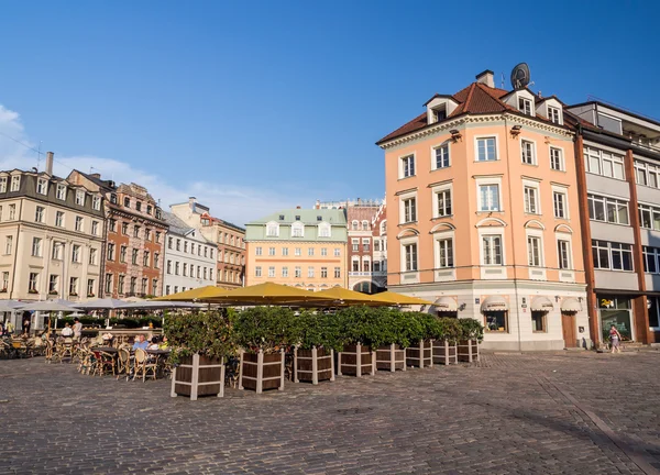 Домская площадь в Старом городе Риги — стоковое фото