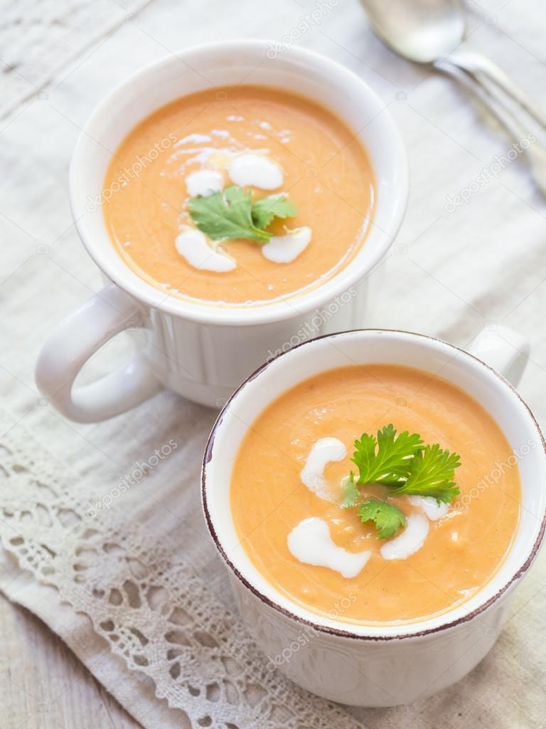 Vegetarian pumpkin cream soup