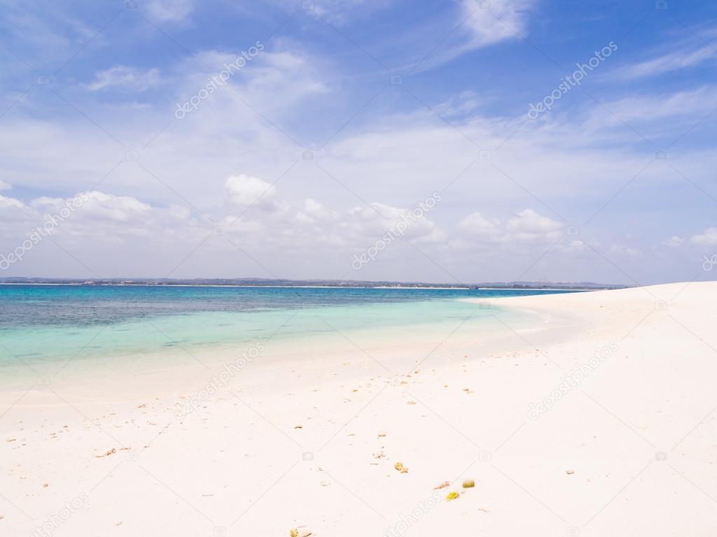 White sand of the beach