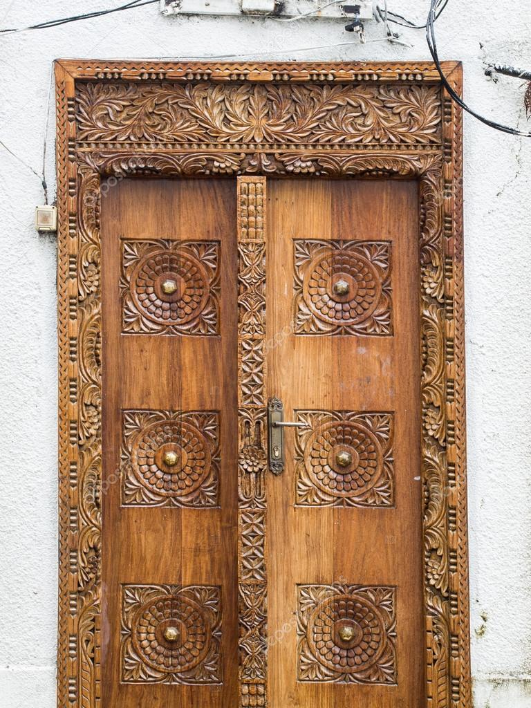 Traditional wooden carved door