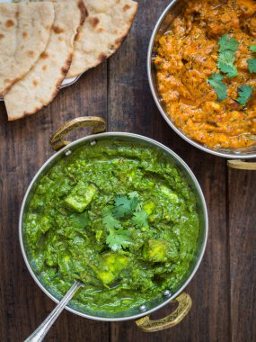 Palak paneer ve paneer tikka masala