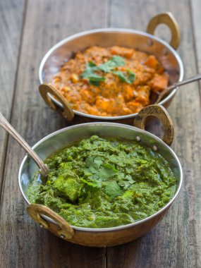 Palak paneer ve paneer tikka masala