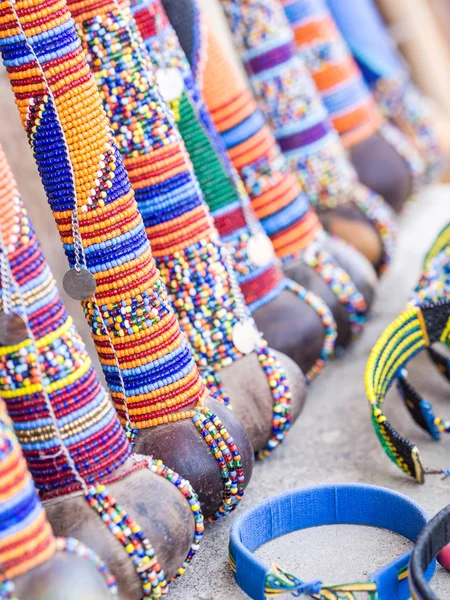 Maasai rungu decorated with beads — Stock Photo, Image