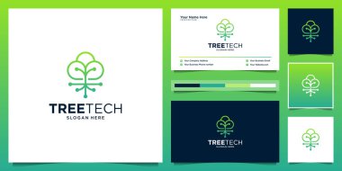 Akıllı ağaç fikri logosu modern tasarlandı. Teknoloji, bulut, veri ve kartvizit tasarımı için minimal sembol.