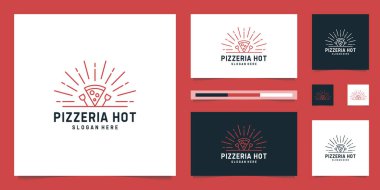 Logo tasarımı pizzacı seksi. sembol vektörü İtalyan pizza restoranı.