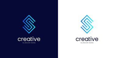 Çizgi sanatı tarzında C harfi sonsuz logo tasarımı