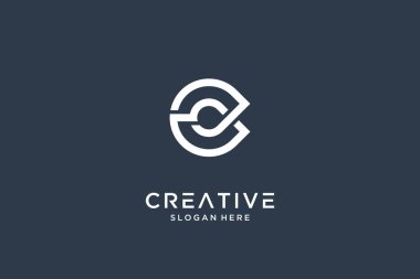 İlk harf c logo tasarım şablonu