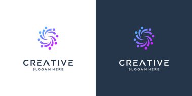 Nokta teknolojili S harfi logo tasarımı