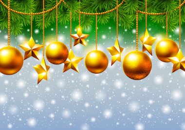 Noel ağacı ve oyuncaklar Noel arka plan