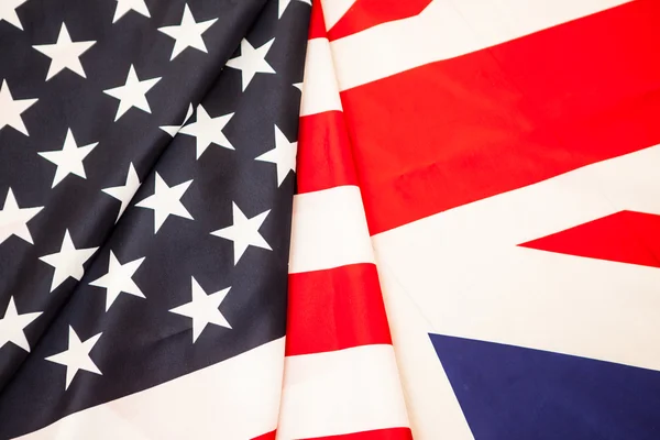 Flags of the United States and Great Britain. Two of the flag States to develop. — Stock Photo, Image