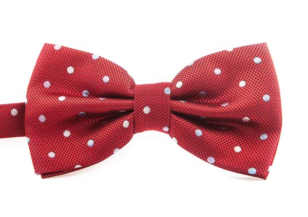 Red retro bow on white isolated — Stock Photo, Image