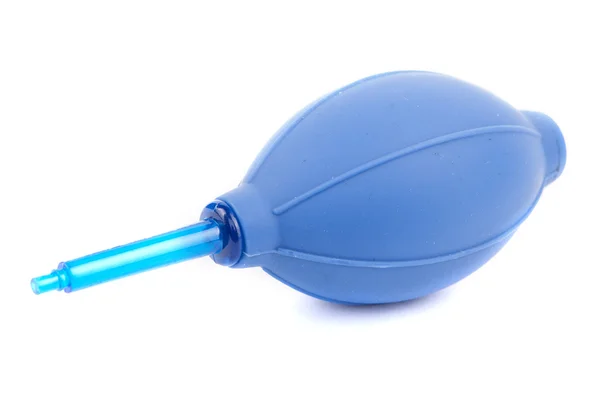 Ένα μπλε φυσητήρας μπορεί να χρησιμοποιηθεί για τον καθαρισμό του αισθητήρα της κάμερας — Φωτογραφία Αρχείου