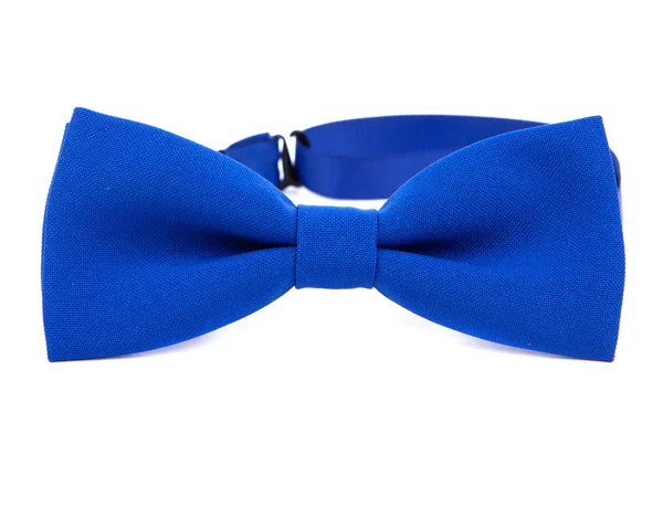 Laço azul gravata isolada no fundo branco — Fotografia de Stock