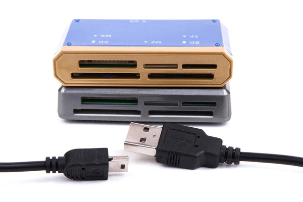 Externe usb cardreader et cabel USB isolé — Photo