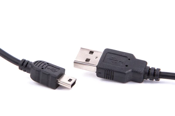 Cable USB sobre un fondo blanco aislado — Foto de Stock