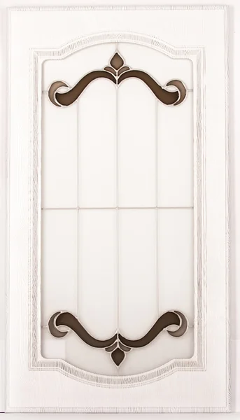 Puertas de gabinete de madera aisladas sobre fondo blanco — Foto de Stock