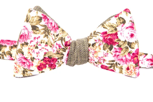 Summer flower print bow tie isolated on white background — Stock Photo, Image