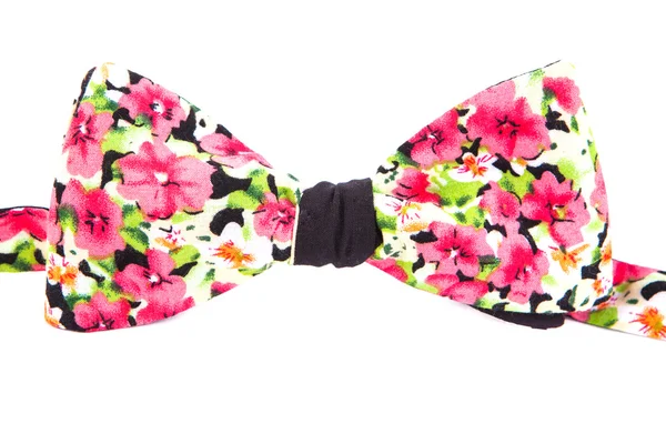 Summer flower print bow tie isolated on white background — Stock Photo, Image