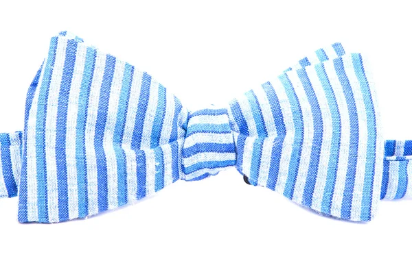 Laço listrado gravata isolada no fundo branco — Fotografia de Stock
