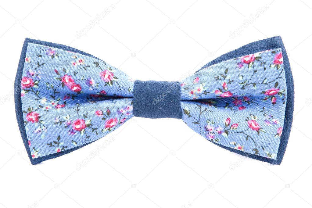 summer flower print bow tie isolated on white background