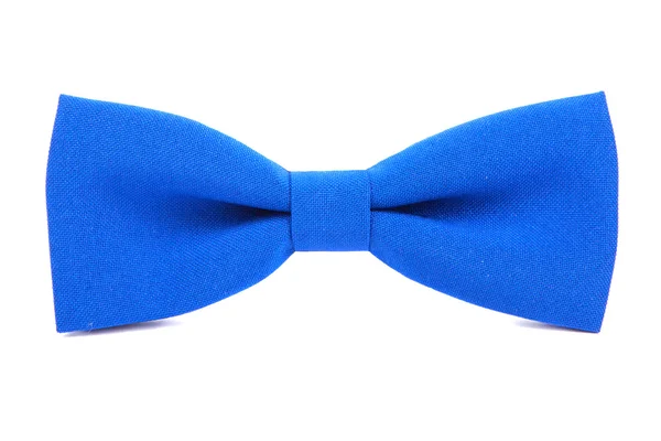 Clássico laço azul gravata isolada no fundo branco — Fotografia de Stock