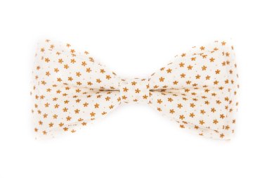 Papyon ve izole bir beyaz arka plan üzerinde kahverengi çiçekli beyaz