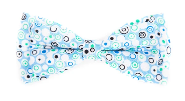 Blue bow tie with a pattern with summer flowers on an isolated white background — Stock Photo, Image
