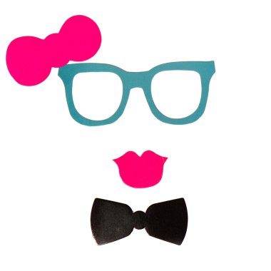 photobooth doğum günü ve parti ayarla - gözlük, şapka, kron, maskeler