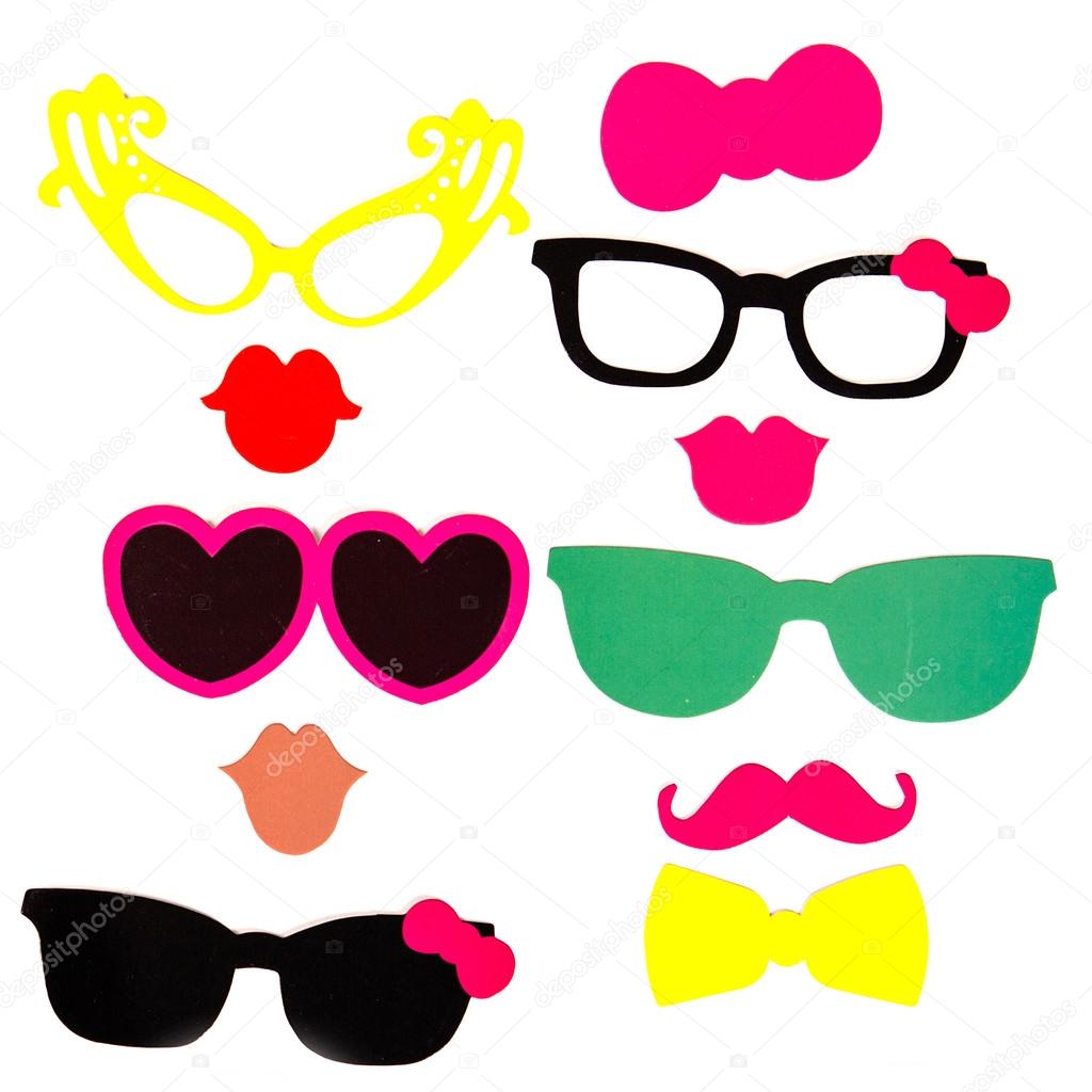 Photobooth Birthday and Party Set - glasses, hats, crowns, masks, lips, mustaches