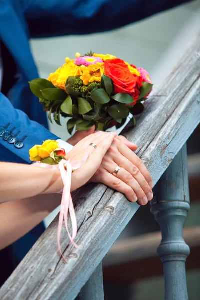 Marriage proposal, wedding ring on wedding — Stock Photo, Image