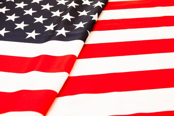 American flag. Pure linen fabric flag carefully folded. — Stock Photo, Image